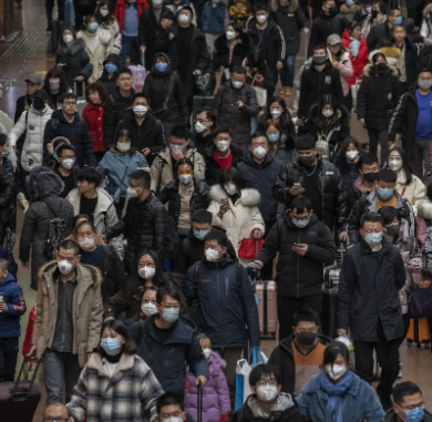 The crowd of worried people in China over the Covid Crisis