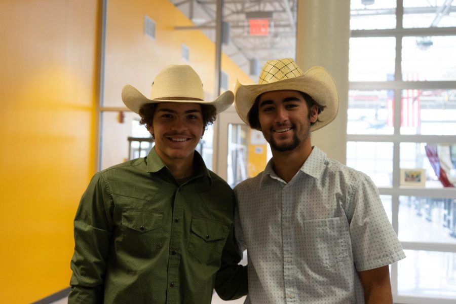 Carson Bay (left) and Jaxson Barefield (right) dress up for Country vs. Country Club Day