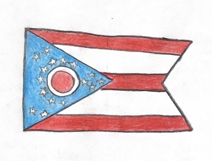 A+drawn+image+of+the+Ohio+State+Flag.