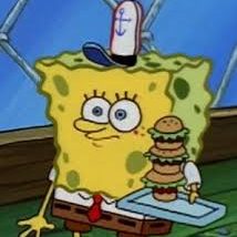 spongebob with burgers