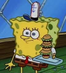 spongebob with burgers