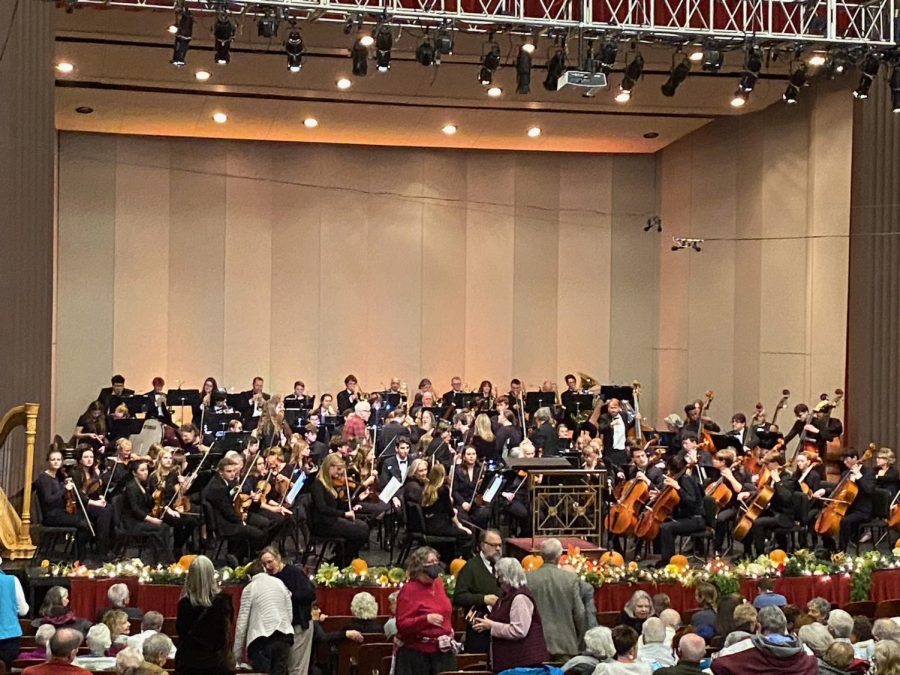 Missoula symphony and Missoula Youth Symphony performing in the Dennison Theater