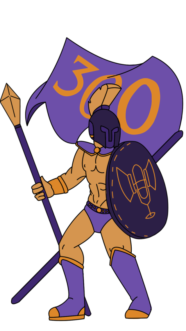 spartan with a 300 flag