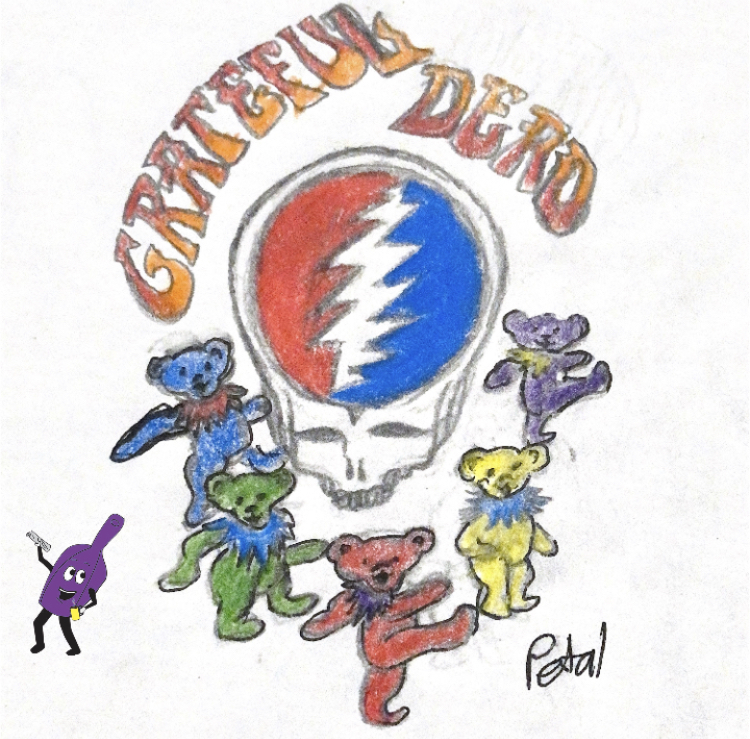 The Steal Your Face logo surrounded by dancing bears 