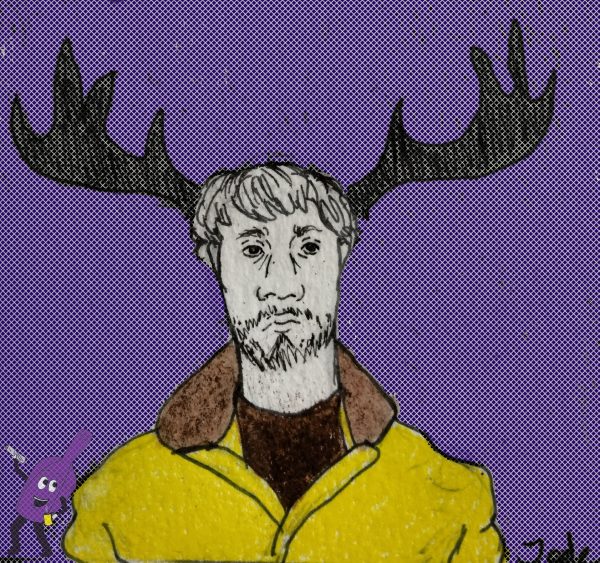 Drawing of Richard Gadd With Antlers 