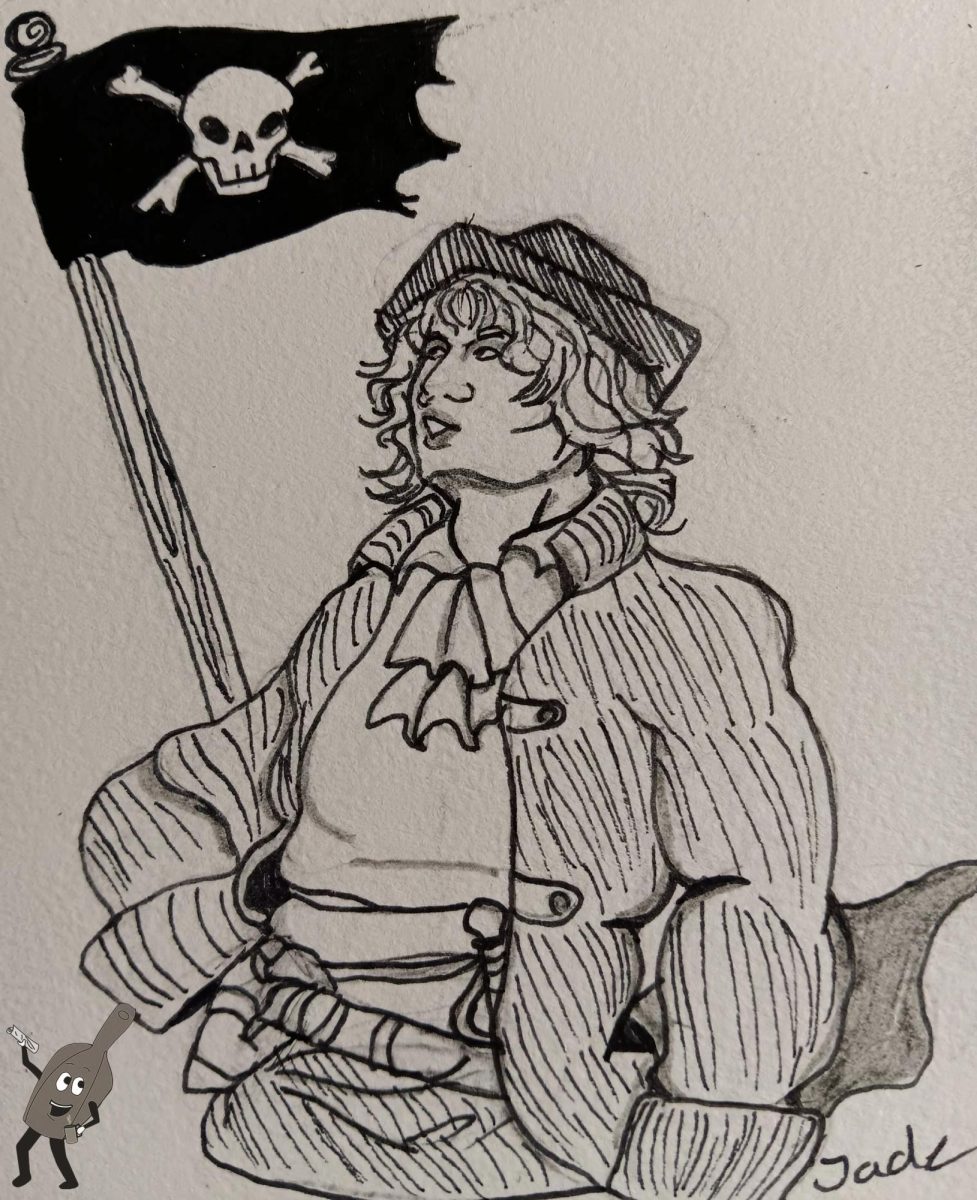 A drawing of a pirate.