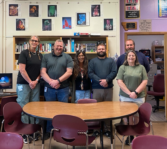 The SLP staff posing for a picture, left to right: 
Karen Deden, Bart Goldbar, Dena Froehlich, Mike Cloud, Aaron Fessler and Heather Nile
