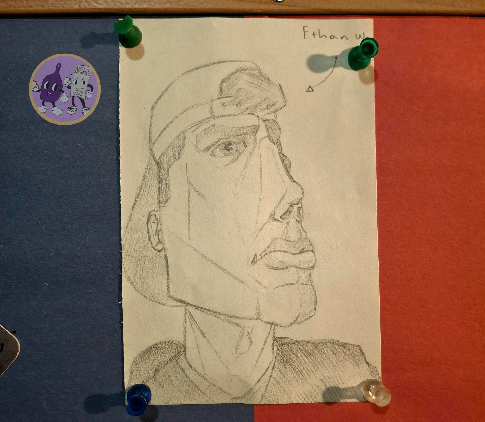 I made an accurate self-portrait drawing of myself. I made sure to capture all of my features to the finest detail. (Ethan Wright)