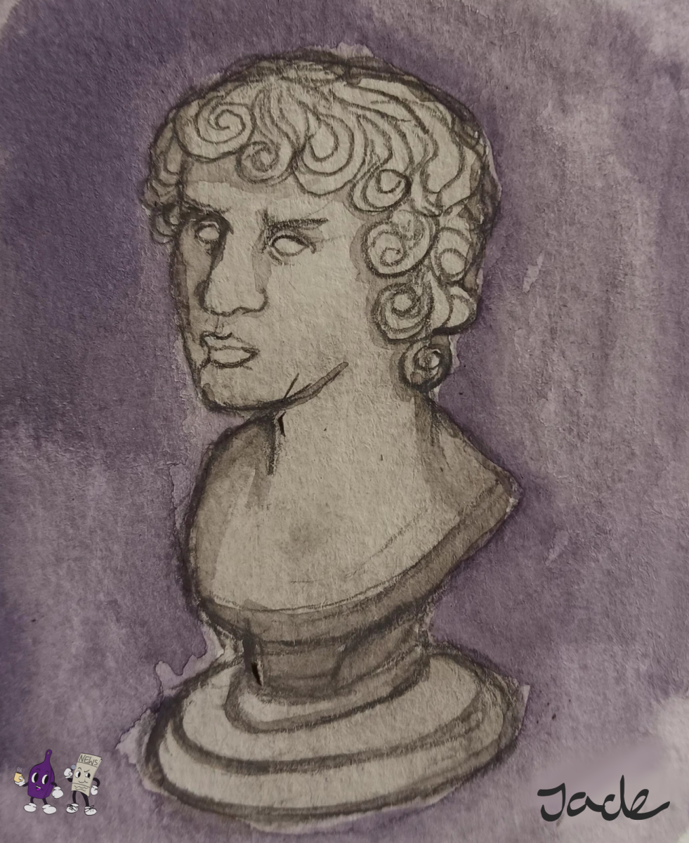 A drawing of a Roman bust