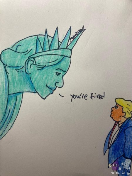 Statue of Liberty firing President Trump