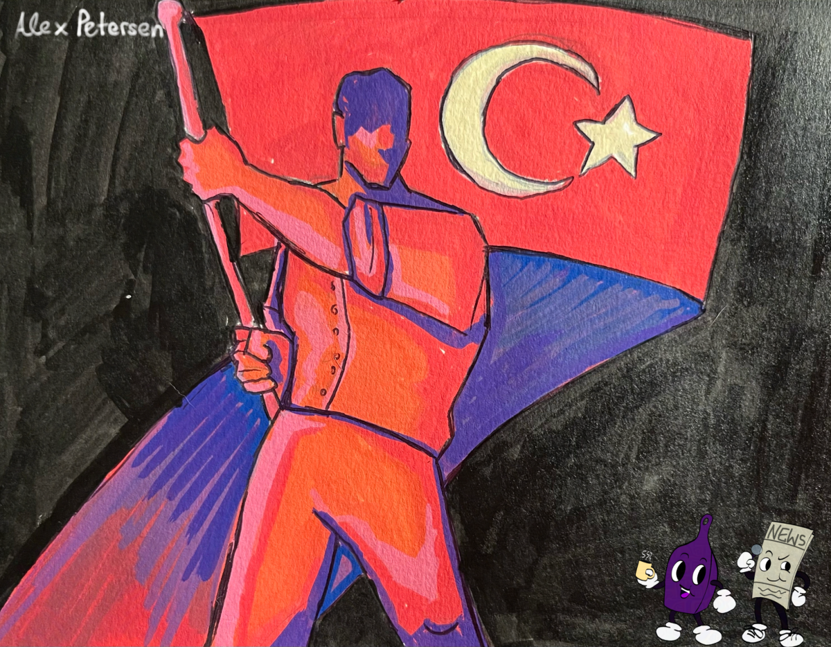 Male waving the Turkey flag