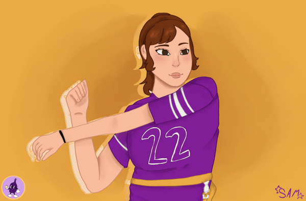 A girl warming up before a game 