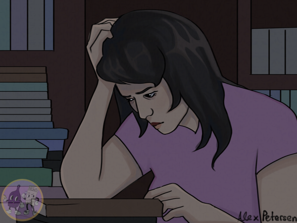 Girl struggles to finish work while going through the long process of grief