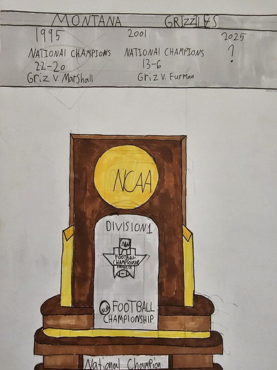 FCS Championship trophy and the Grizzles past championship years  