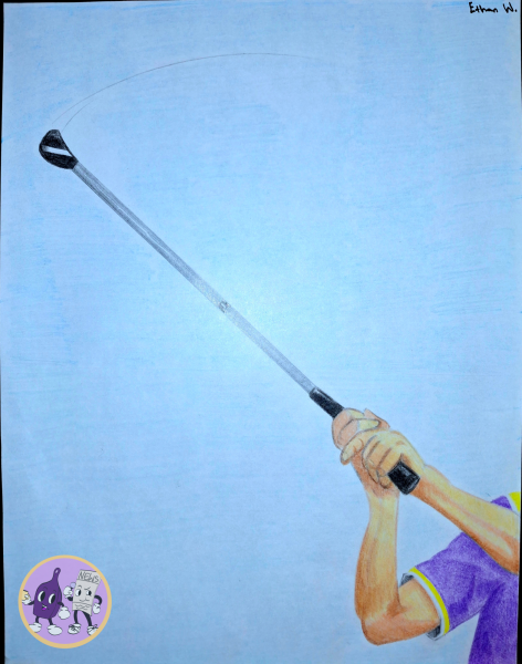 Golfer swinging a golf club