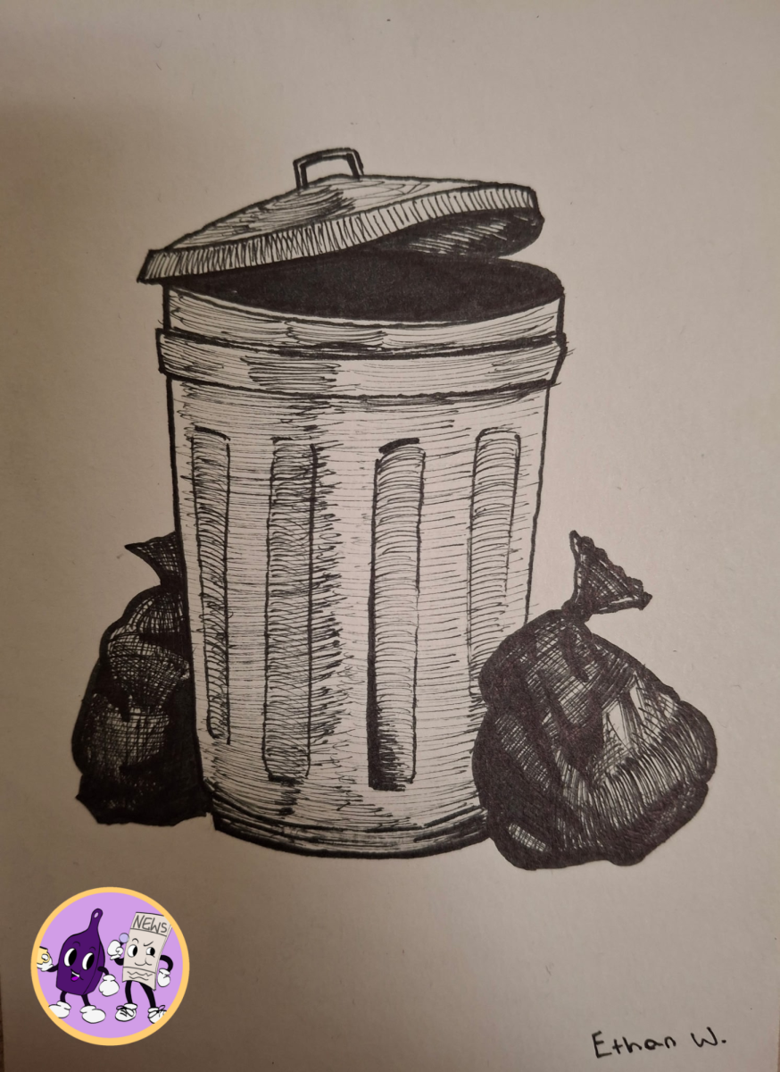 A trash can.