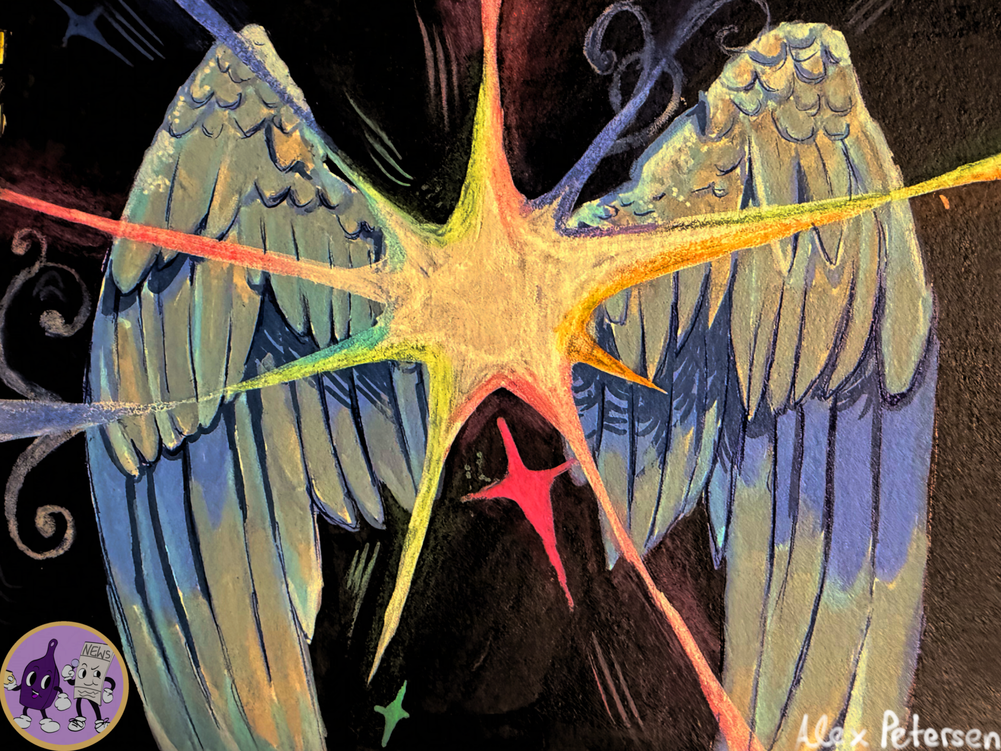 Wings coming from a light