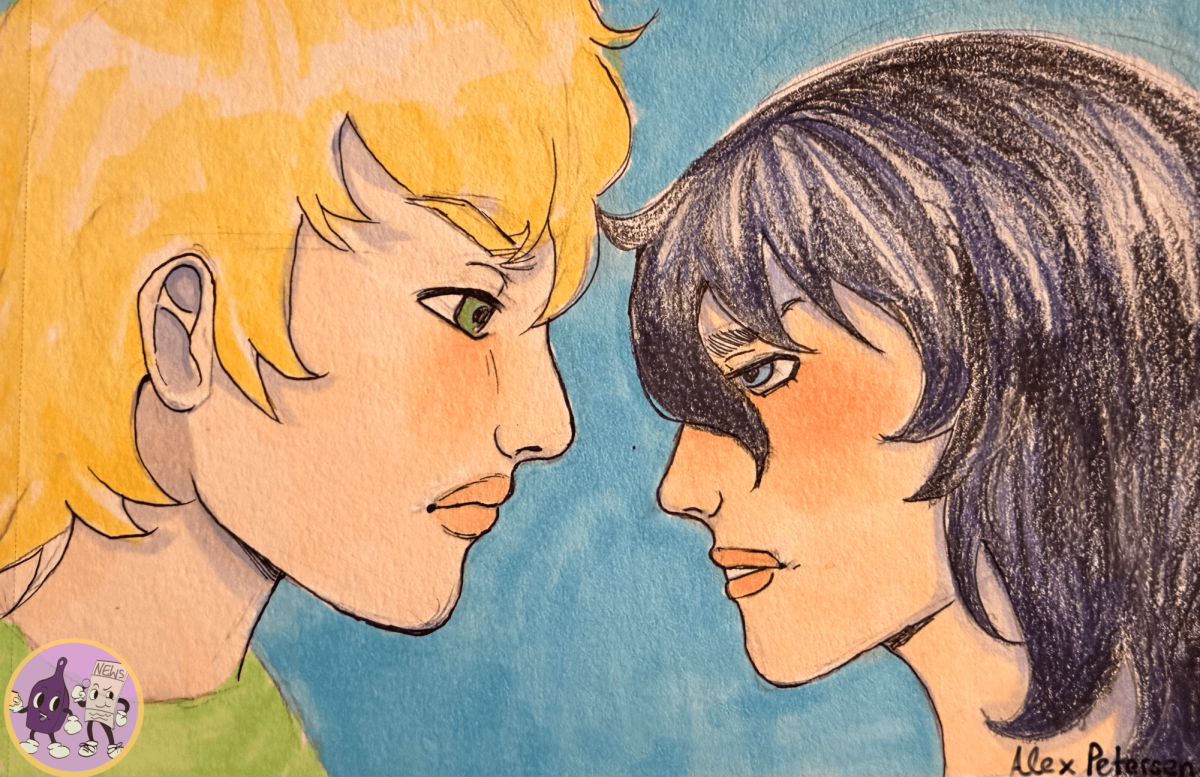 Two students glaring at each other 