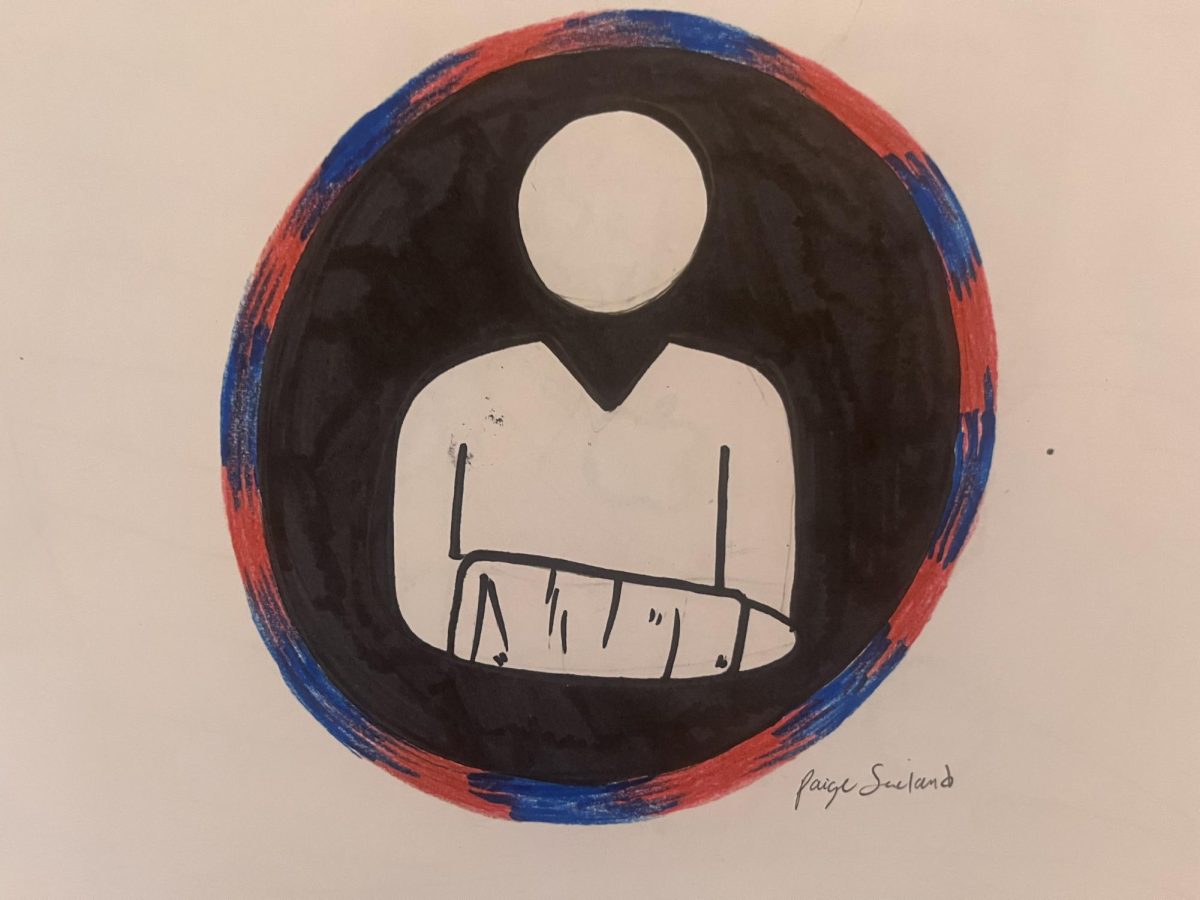 Man with broken arm.